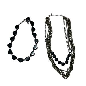ASOS Black Layered Necklace Set with Beaded and Chain Styles